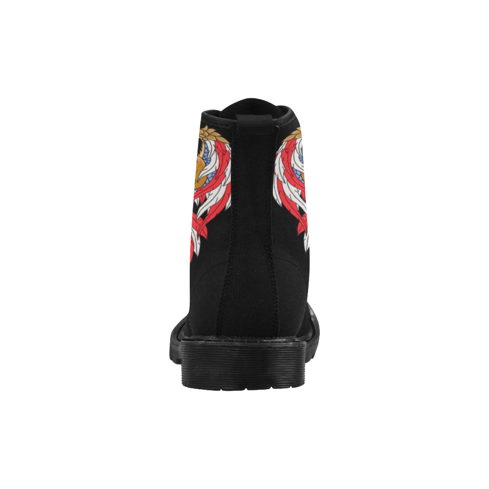American Eagle Sugar Skull Martin Boots for Women (Black) (Model 1203H)