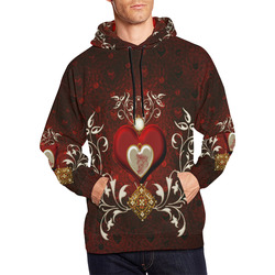 Valentine's day, wonderful hearts All Over Print Hoodie for Men (USA Size) (Model H13)
