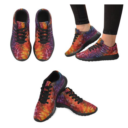 Vibrant Hippy Tie Dye Women's Running Shoes/Large Size (Model 020)