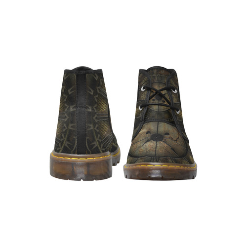 Steampunk, clockswork Men's Canvas Chukka Boots (Model 2402-1)