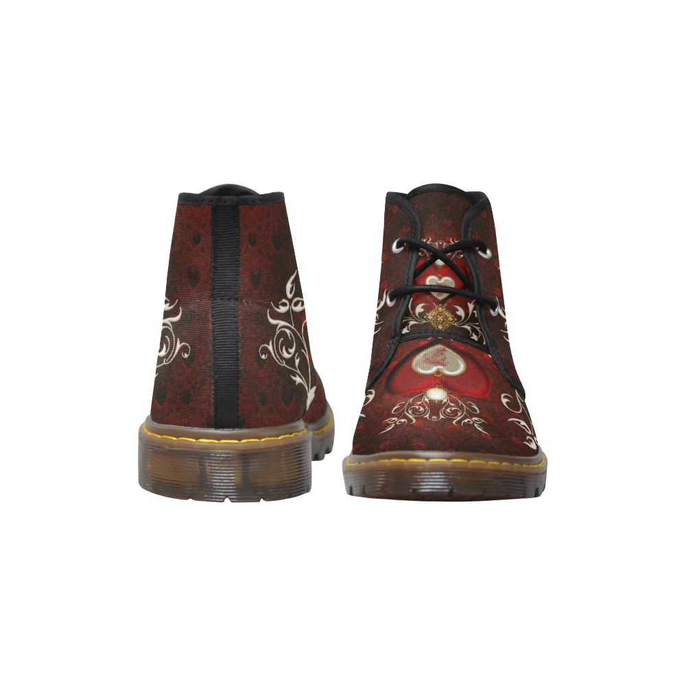 Valentine's day, wonderful hearts Men's Canvas Chukka Boots (Model 2402-1)