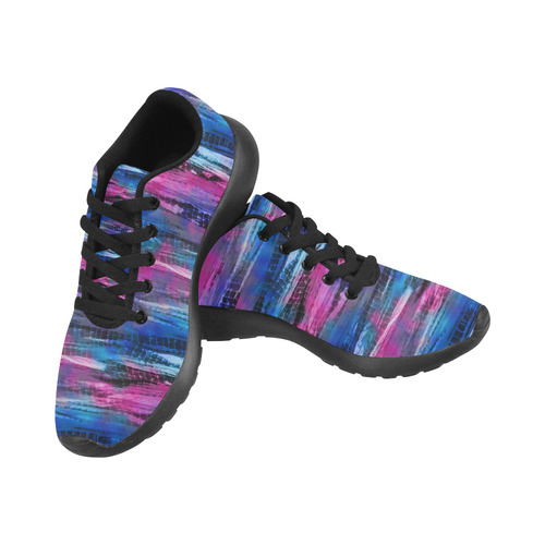 Blue N Pink Tie Dye Women's Running Shoes/Large Size (Model 020)