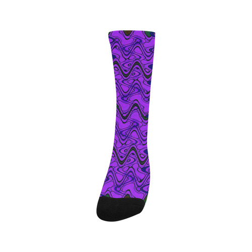 Purple and Black Waves Trouser Socks