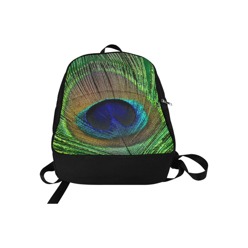Backpack Peacock Feather Blue Green Fabric Backpack for Adult (Model 1659)