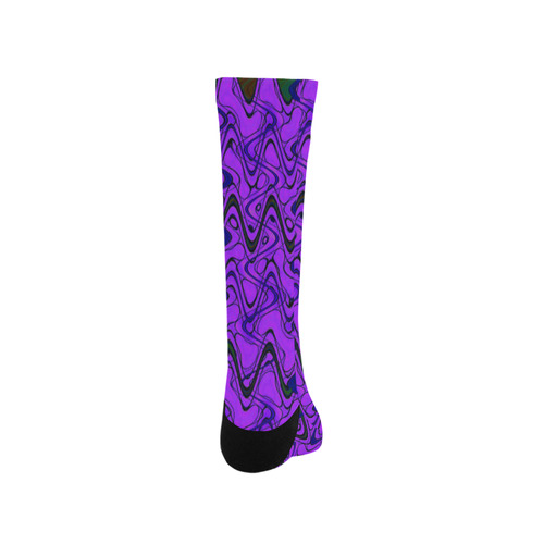 Purple and Black Waves Trouser Socks