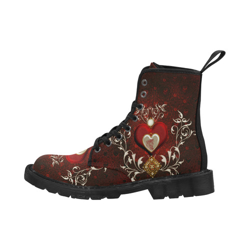 Valentine's day, wonderful hearts Martin Boots for Men (Black) (Model 1203H)