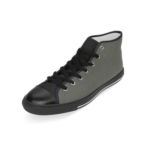 olivegreen Men’s Classic High Top Canvas Shoes (Model 017)