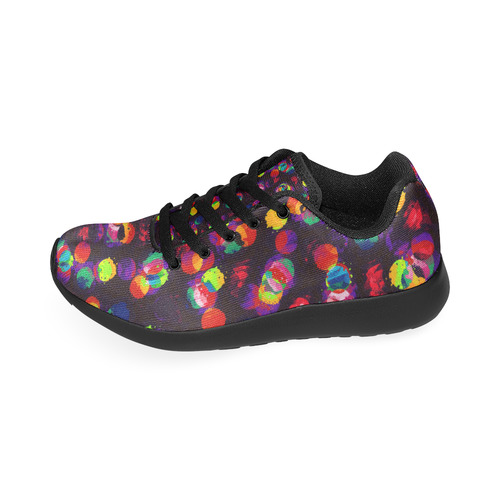 Rainbow Paint Splats Women's Running Shoes/Large Size (Model 020)
