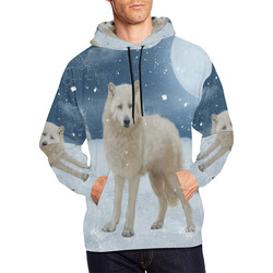 Awesome arctic wolf All Over Print Hoodie for Men (USA Size) (Model H13)