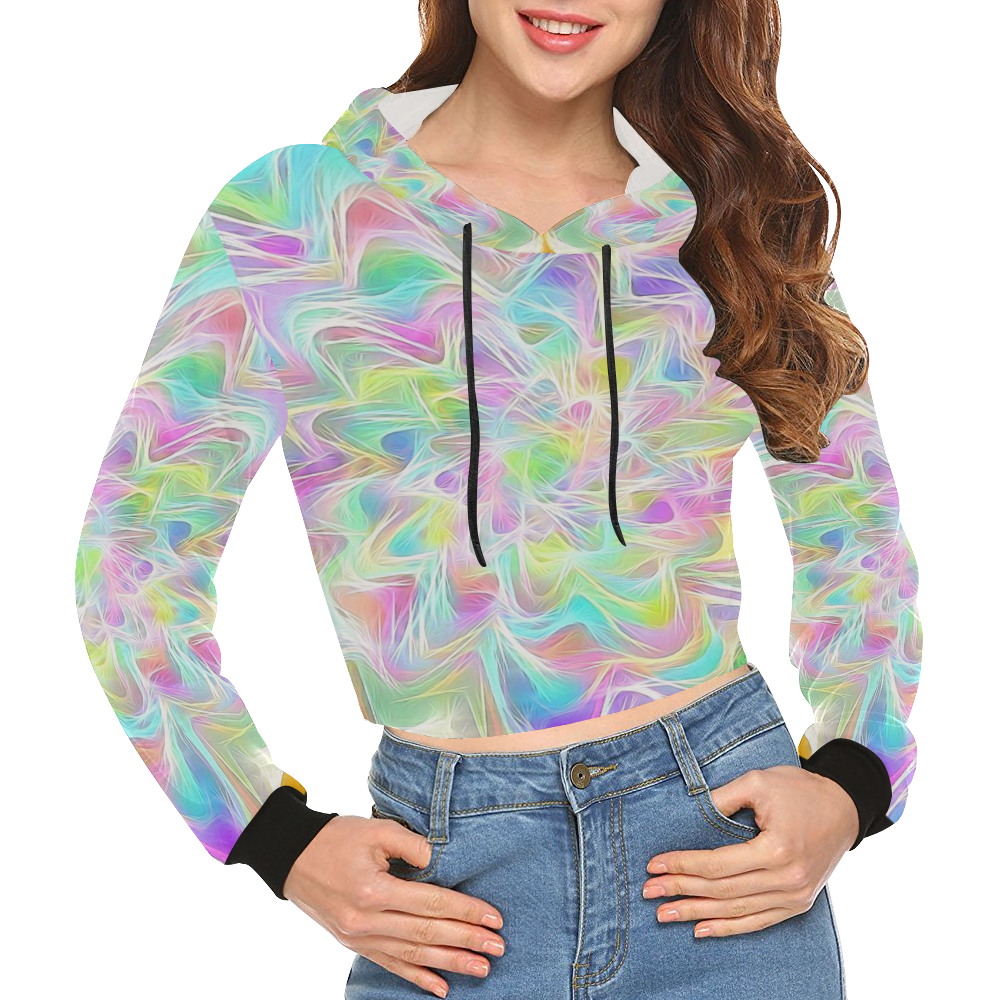 summer breeze A by FeelGood All Over Print Crop Hoodie for Women (Model H22)