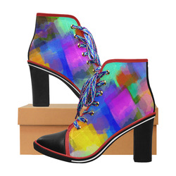 Colors and joy 2 by FeelGood Women's Lace Up Chunky Heel Ankle Booties (Model 054)