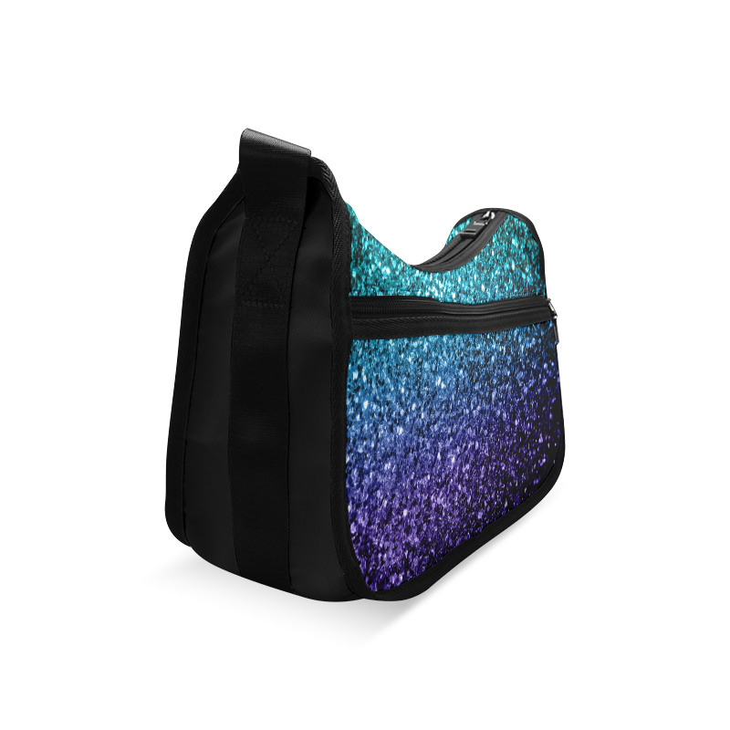 Beautiful Aqua blue Ombre glitter sparkles Crossbody Bags (Model 1616)