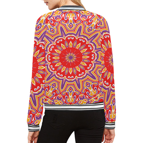 Oriental Kaleido 9 by JamColors All Over Print Bomber Jacket for Women (Model H21)