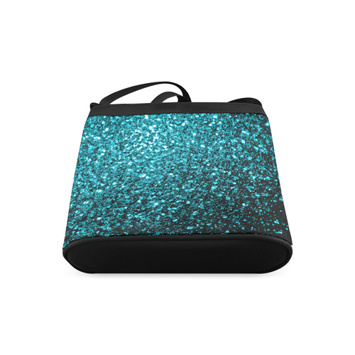Beautiful Aqua blue glitter sparkles Crossbody Bags (Model 1613)