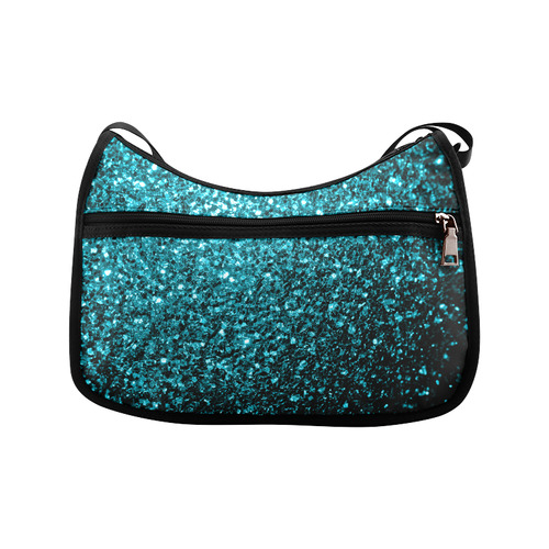 Beautiful Aqua blue glitter sparkles Crossbody Bags (Model 1616)