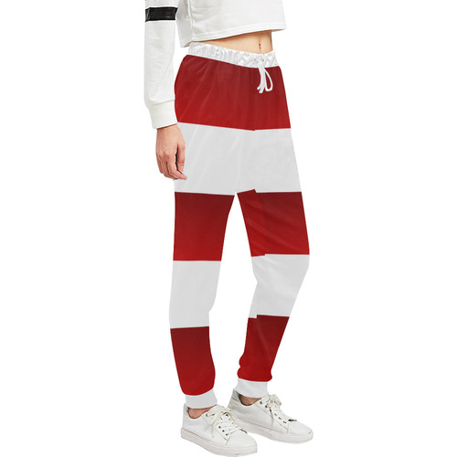 Red White Stripes Unisex All Over Print Sweatpants (Model L11)