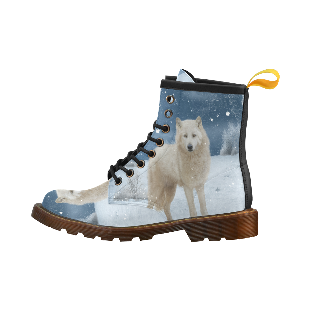 Awesome arctic wolf High Grade PU Leather Martin Boots For Men Model 402H