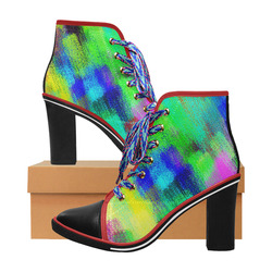 Colors and joy 3 by FeelGood Women's Lace Up Chunky Heel Ankle Booties (Model 054)