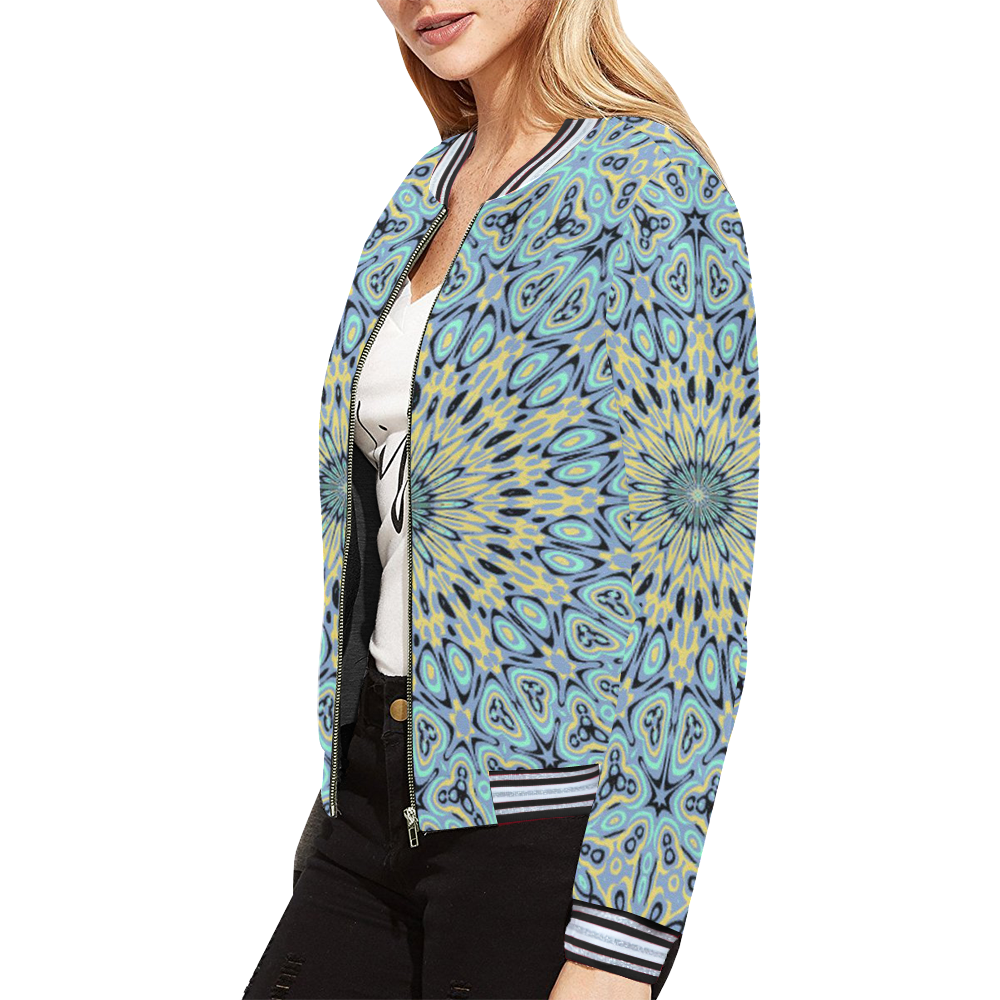 Oriental Kaleido 10 by JamColors All Over Print Bomber Jacket for Women (Model H21)
