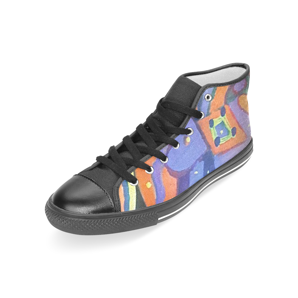 Funky Design Women's Classic High Top Canvas Shoes (Model 017)