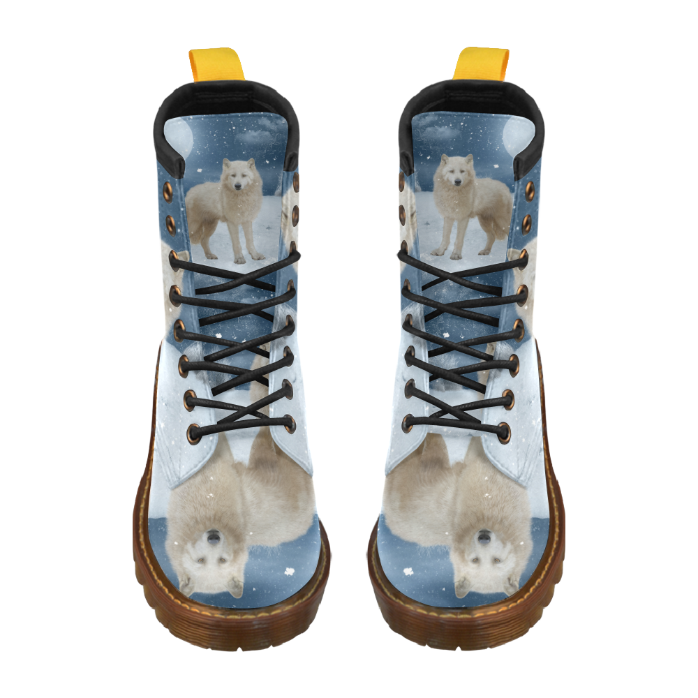 Awesome arctic wolf High Grade PU Leather Martin Boots For Women Model 402H