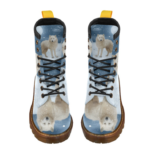 Awesome arctic wolf High Grade PU Leather Martin Boots For Women Model 402H