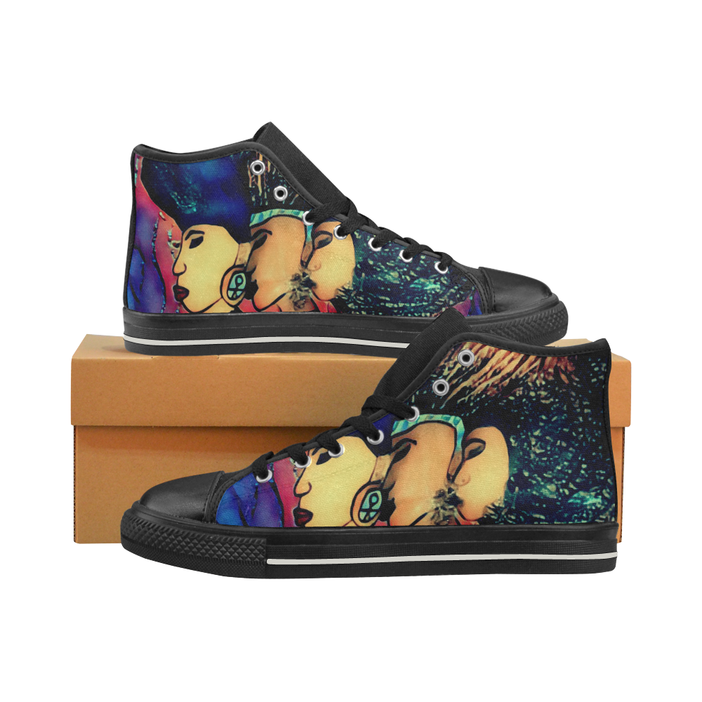 Afro Woman Shoes Women's Classic High Top Canvas Shoes (Model 017)