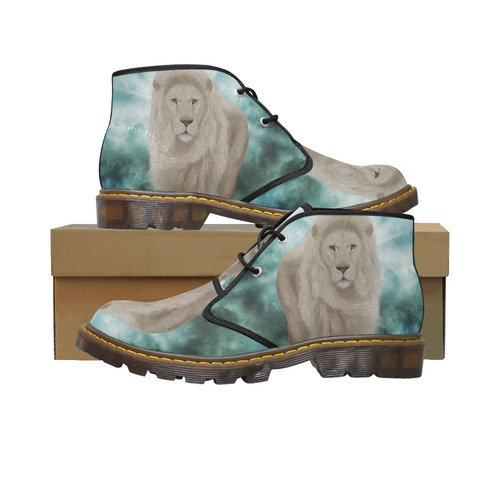 The white lion in the universe Women's Canvas Chukka Boots/Large Size (Model 2402-1)