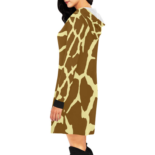 Giraffe Print All Over Print Hoodie Mini Dress (Model H27)