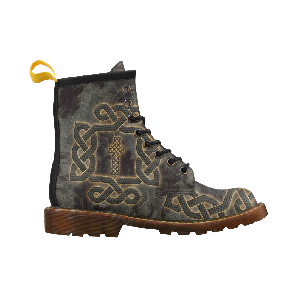 The celtic knot, rusty metal High Grade PU Leather Martin Boots For Women Model 402H