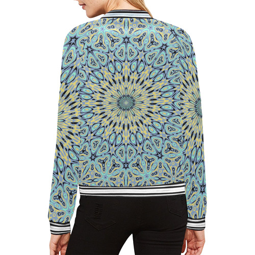 Oriental Kaleido 10 by JamColors All Over Print Bomber Jacket for Women (Model H21)