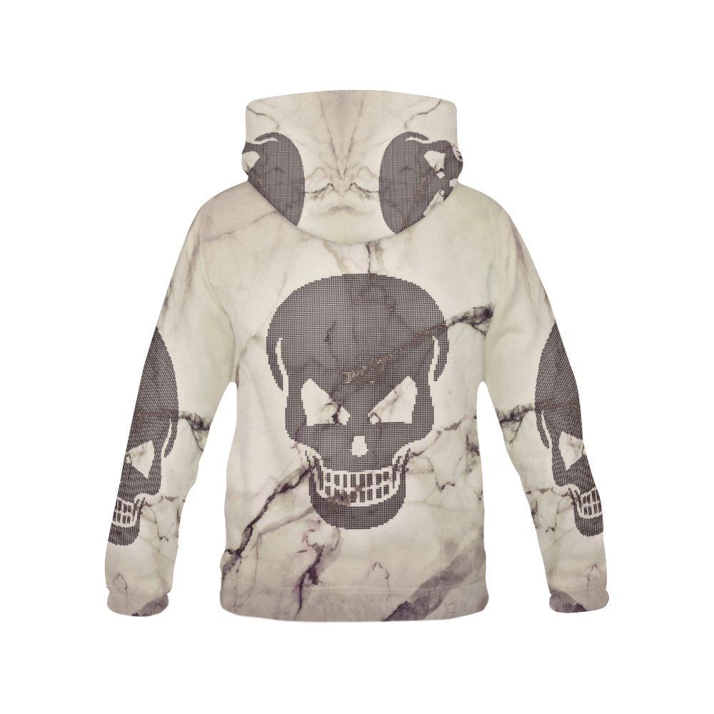 dotted skull on marble A All Over Print Hoodie for Men (USA Size) (Model H13)