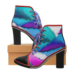 abstract fantasy 29B by FeelGood Women's Lace Up Chunky Heel Ankle Booties (Model 054)