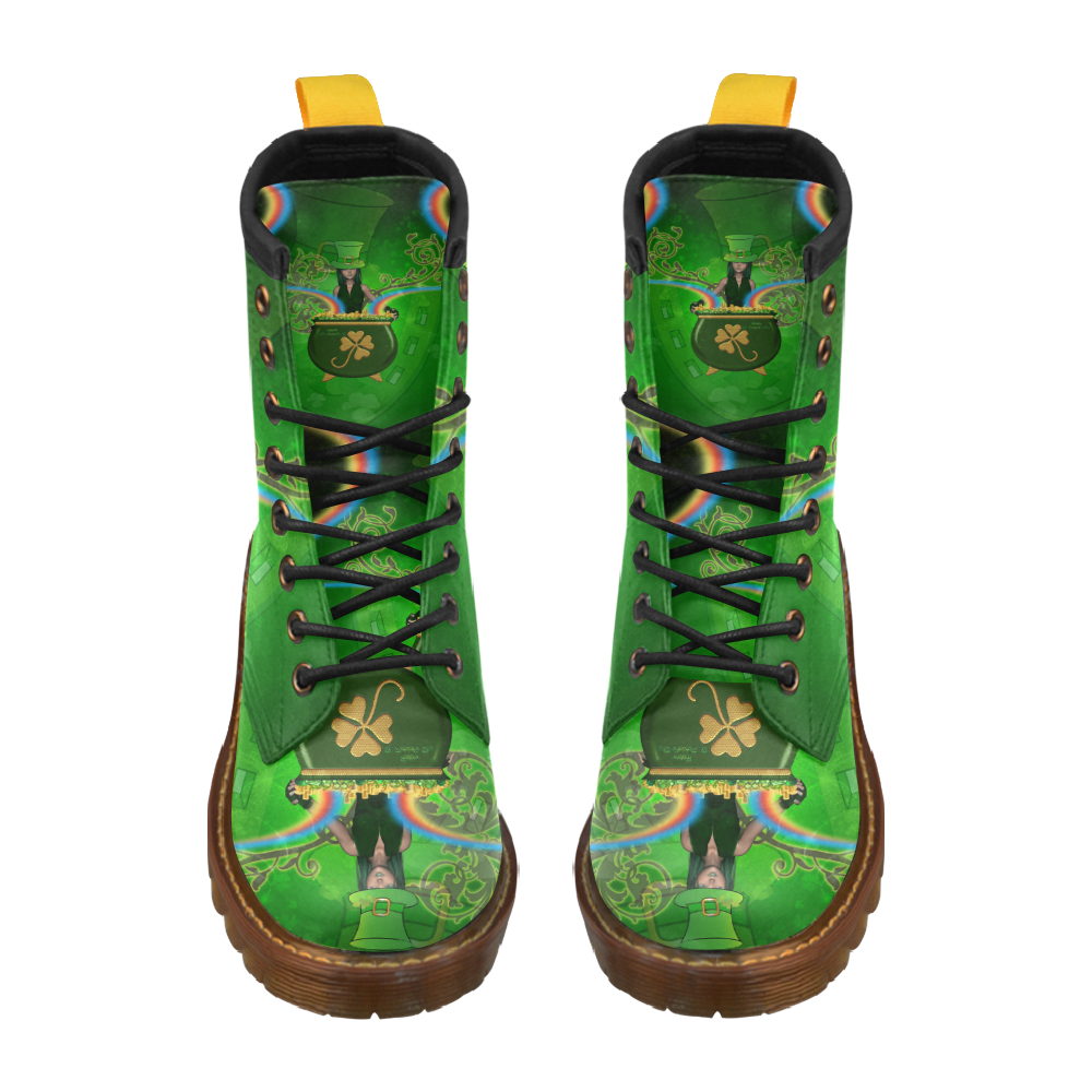 Happy St. Patrick's day High Grade PU Leather Martin Boots For Women Model 402H