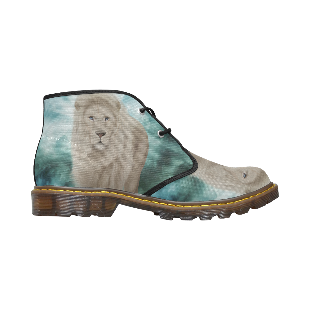 The white lion in the universe Women's Canvas Chukka Boots/Large Size (Model 2402-1)