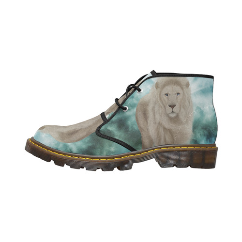 The white lion in the universe Women's Canvas Chukka Boots (Model 2402-1)