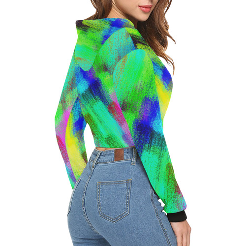 Colors and joy 3 by FeelGood All Over Print Crop Hoodie for Women (Model H22)