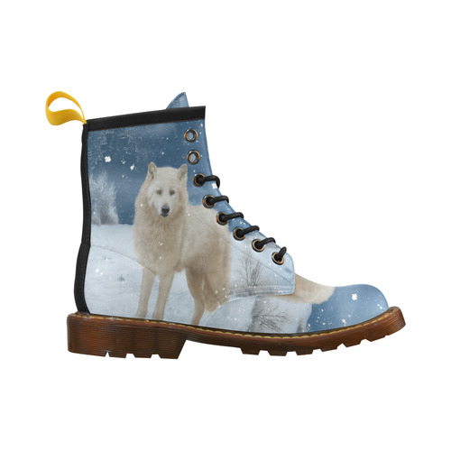 Awesome arctic wolf High Grade PU Leather Martin Boots For Men Model 402H