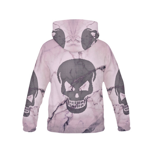 dotted skull on marble B All Over Print Hoodie for Men (USA Size) (Model H13)