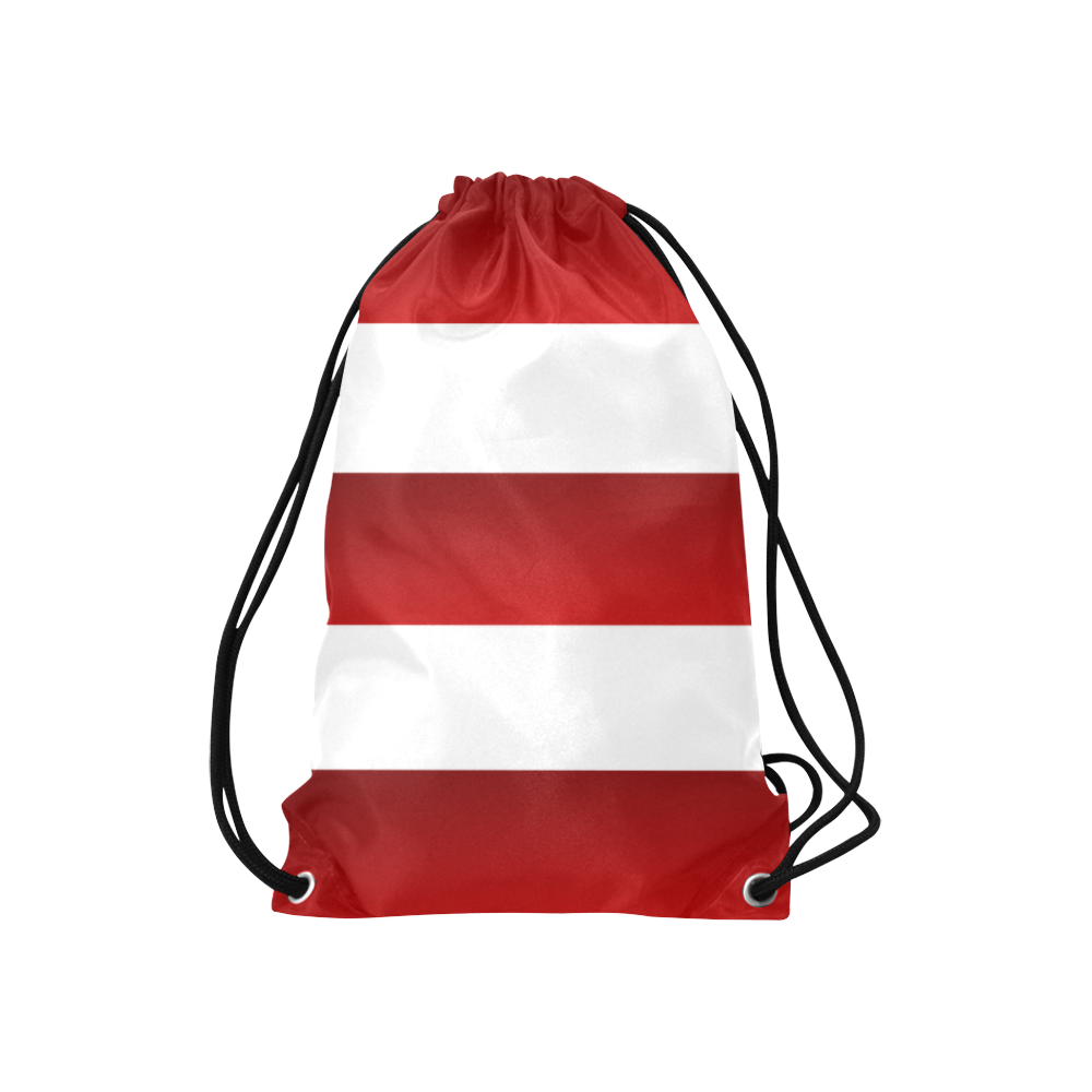 Red White Stripes Small Drawstring Bag Model 1604 (Twin Sides) 11"(W) * 17.7"(H)