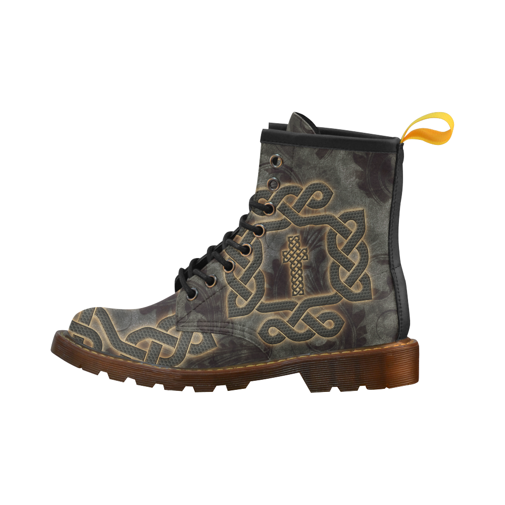 The celtic knot, rusty metal High Grade PU Leather Martin Boots For Women Model 402H
