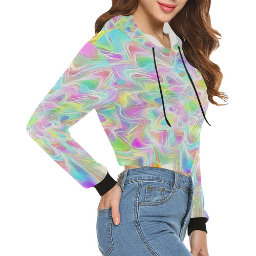 summer breeze A by FeelGood All Over Print Crop Hoodie for Women (Model H22)