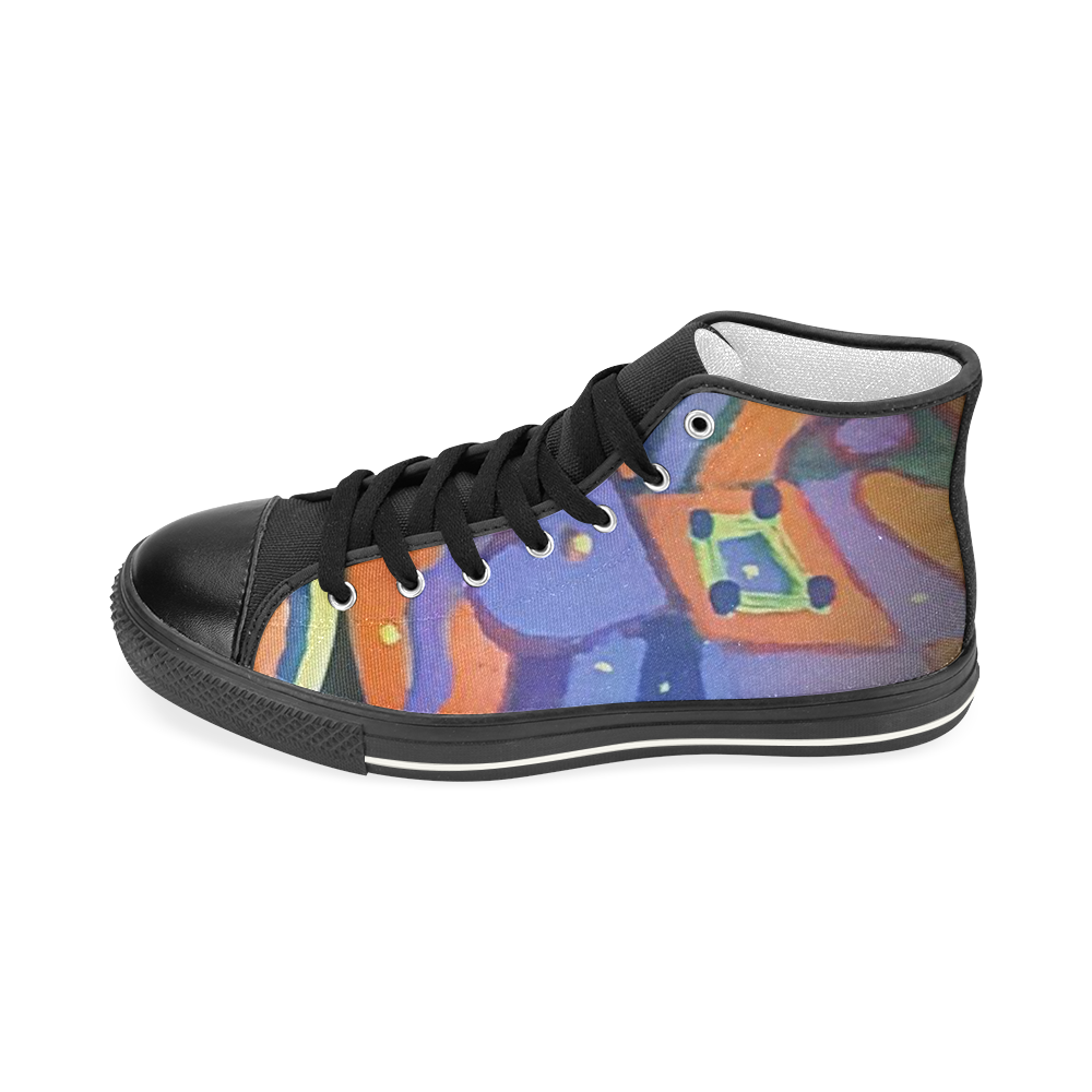 Funky Design Women's Classic High Top Canvas Shoes (Model 017)