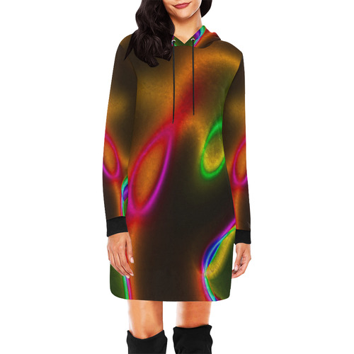 Vibrant Fantasy 4 by FeelGood All Over Print Hoodie Mini Dress (Model H27)