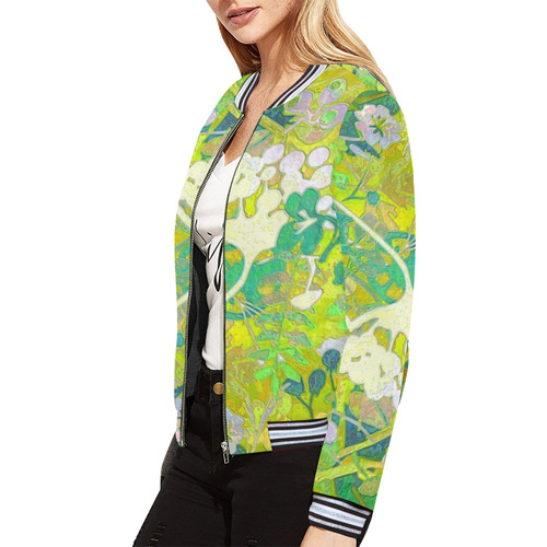floral 1 abstract All Over Print Bomber Jacket for Women (Model H21)