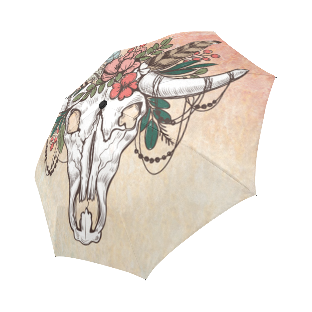 Wild Skull Boho Auto-Foldable Umbrella (Model U04)