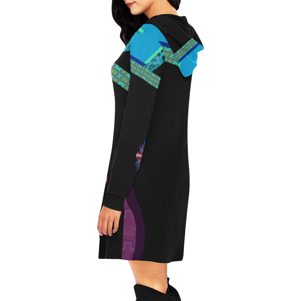DeliAh by Vaatekaappi All Over Print Hoodie Mini Dress (Model H27)