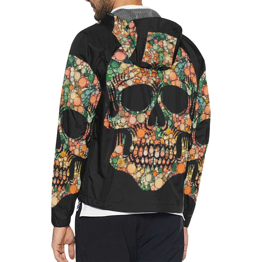 Awesome Bubble Skull D by JamColors Unisex All Over Print Windbreaker (Model H23)