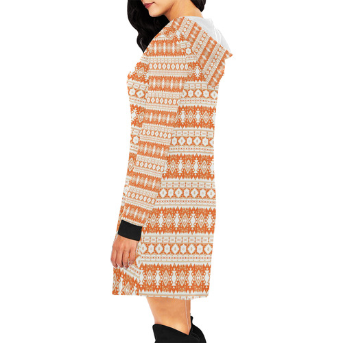 fancy tribal border pattern 17I by JamColors All Over Print Hoodie Mini Dress (Model H27)