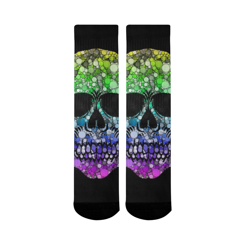 Awesome Bubble Skull E by JamColors Mid-Calf Socks (Black Sole)